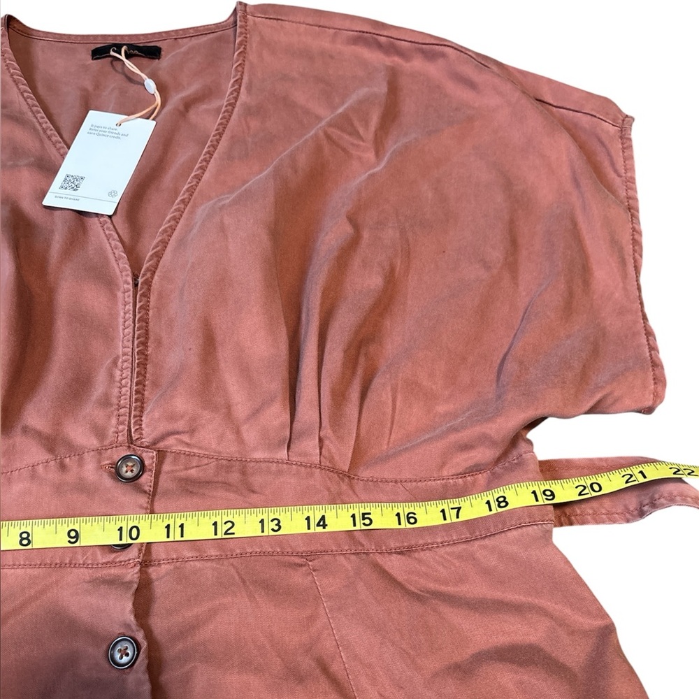 NWT Quince Vintage tencel button front dress terracotta XL - Picture 9 of 16